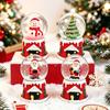 Christmas Water Globe Ornament with LED Light and Falling Snow Effect, Mini Holiday Display Accent in Glass Globe, Movable Shelf Accent, Random Style