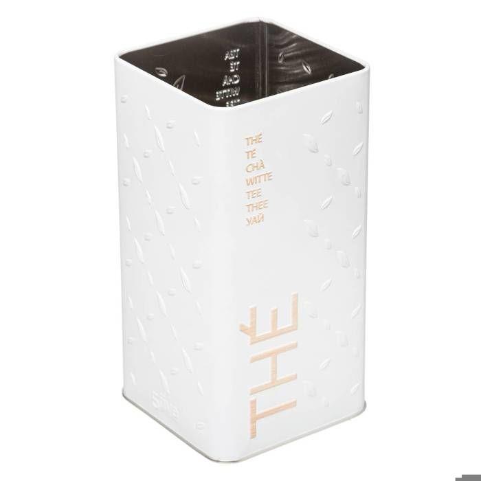 5five - boîte à thé vrac métal "scandinave nature" blanc