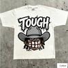 Streetwear Unisex Cotton TShirt Featuring Edgy Cartoon HipHop Design and TOUGH Graffiti Text HipHop Style Top