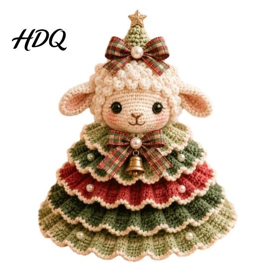 Decoración de Árbol de Navidad Hecha a Mano Kit de Ganchillo de Animales DIY Vaca de las Highlands Linda Paso a Paso Guía de Tejido Perro Salchicha Gato Kit de Manualidades para Principiantes Festivo