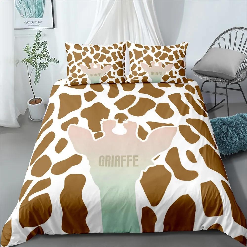 Comforter Cartoon Giraffe And Owl Tropical Animals Theme For Kids Boys Girls Lovely Wildlife Bedroom Decorations