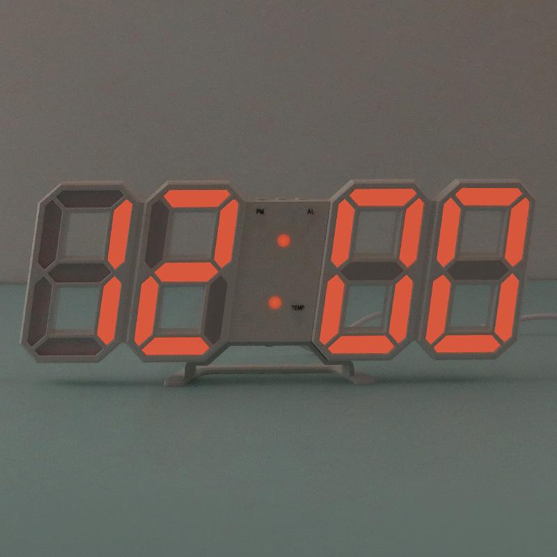 3D Digital Alarm Clock USB Plugged In Student Electronic Alarm Clock Multifunctional Night Light Clock Home Decoration Ornament