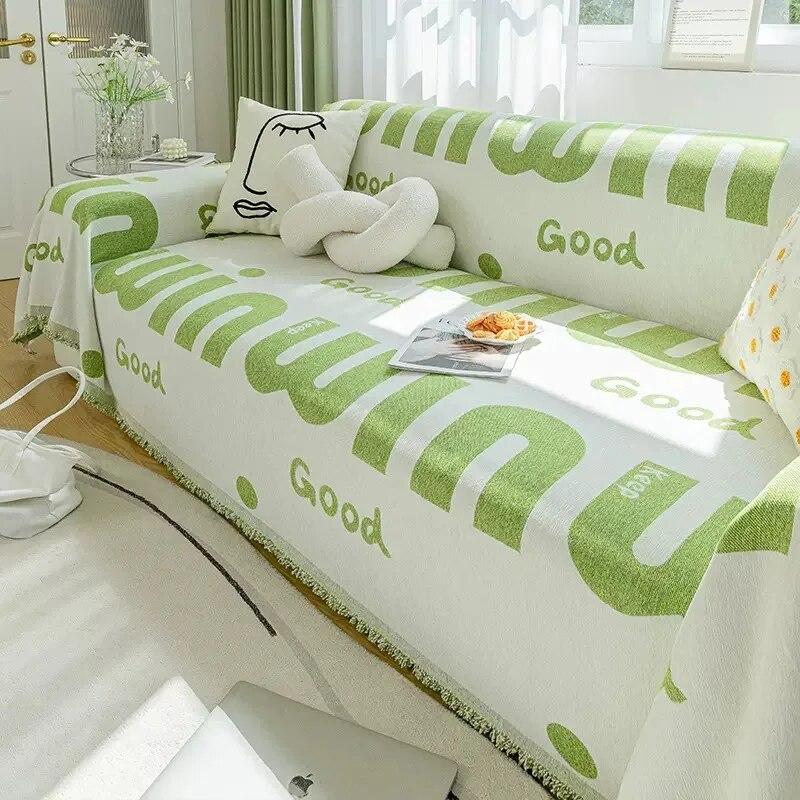 Nordic Throw Blankets for Sofa Bed, Plush Sofa Cover, Anti-cat Scratch Protection, Dust Cover, Single, Full, Four Season