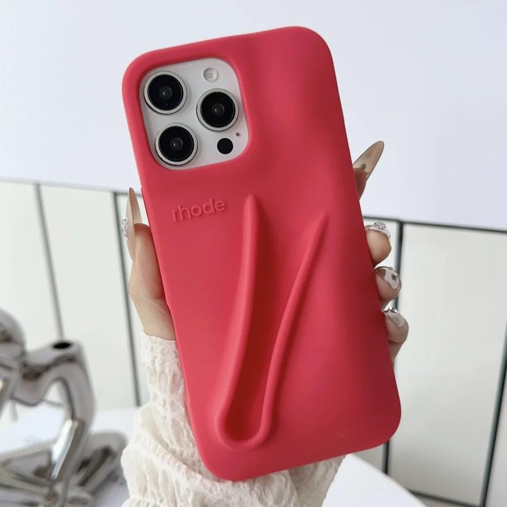 

Літня колекція Rhode Новий лимонний жовтий тримач для блиску для губ Силіконовий чохол для iPhone 17 Air 16 E 15 14 13 12 11 Pro Max Plus М яка обкладинка для помади No Lipstick&iPhone 12