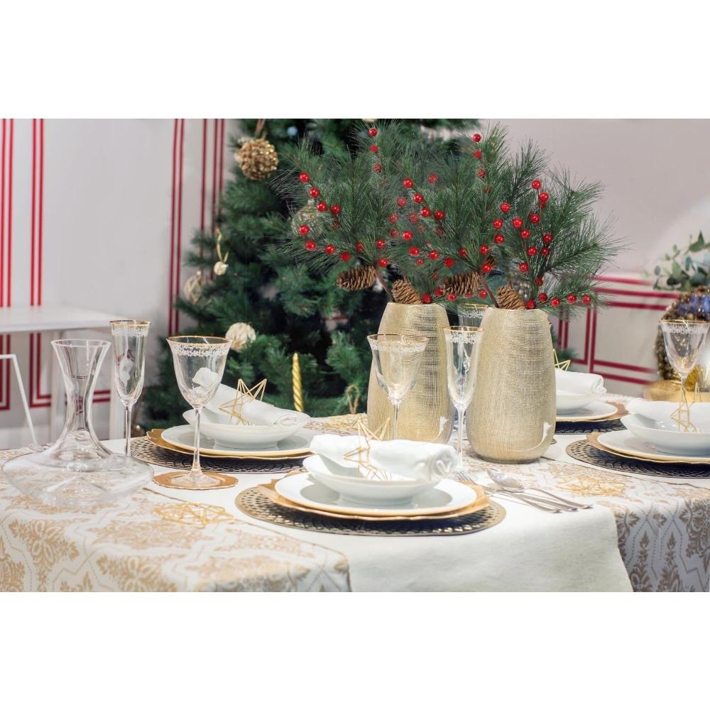 Christmas Berries Pine Picks Christmas Flowers Artificial Red Berry Pine Branches Long Faux Pine Stems with Pinecones for Xmas Tree Floral Arrangement