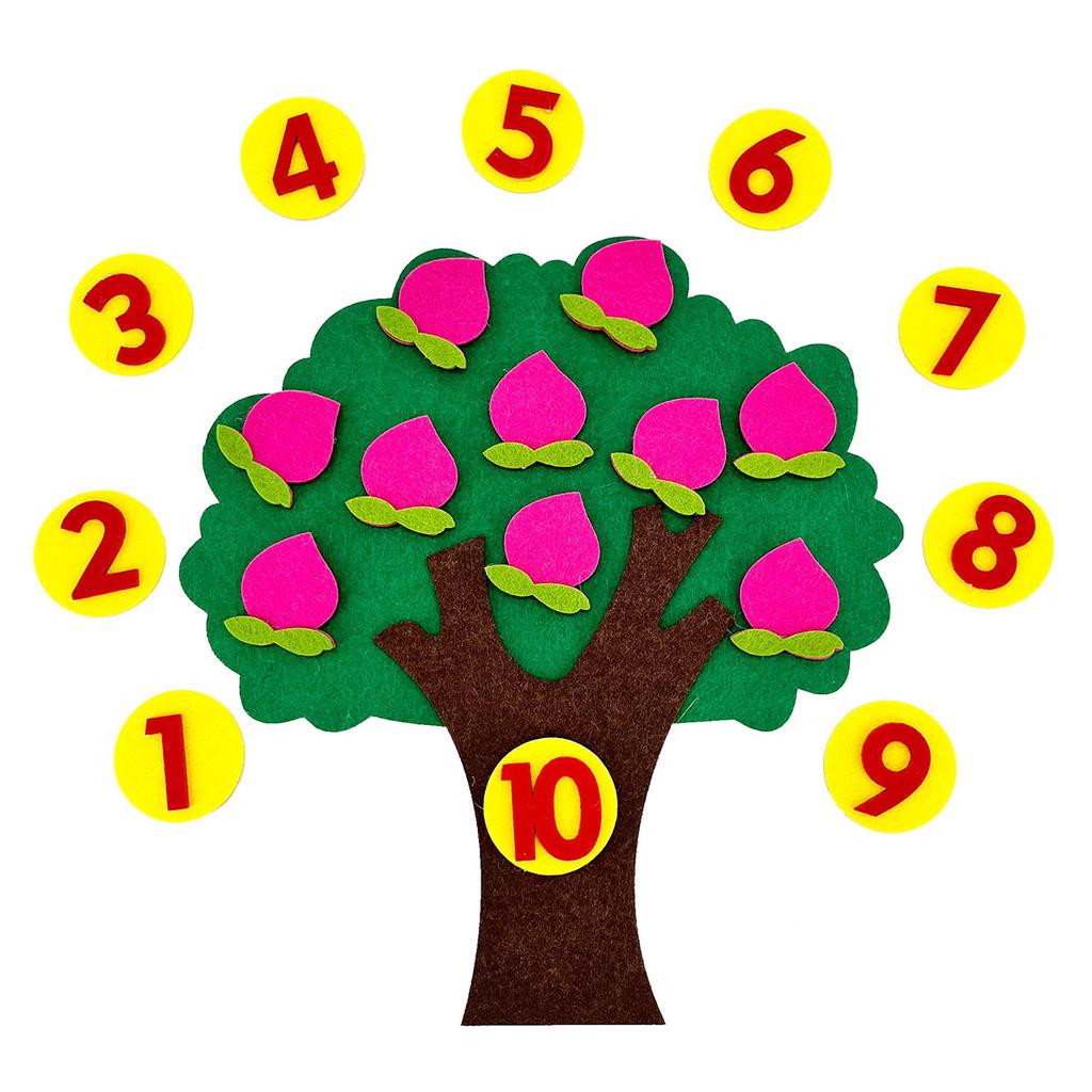 Kids Math Toys Teaching Aids Pear Apple Trees Number Puzzle Game Learning Educational Toy for Children