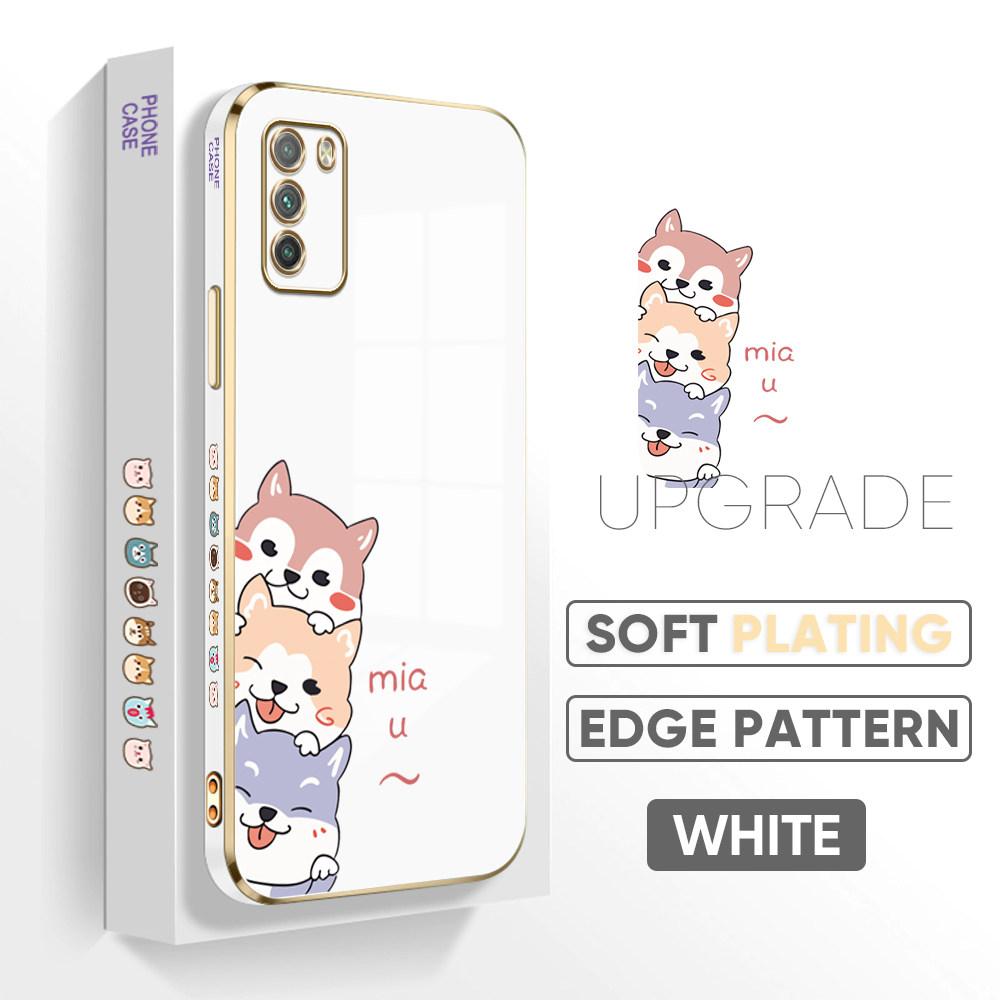 Kolorowe wzory nadruków Kwadratowy wzór krawędzi Obudowa Platerowana obudowa telefonu Luksusowe poszycie Miękkie etui na telefon do Huawei Honor Xiaomi Redmi