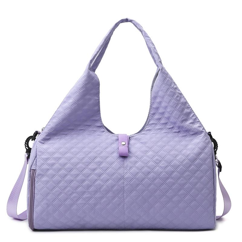 New fashionable diamond portable fitness bag can diagonally span dry and wet separation yoga bag independent shoe compartment travel bag