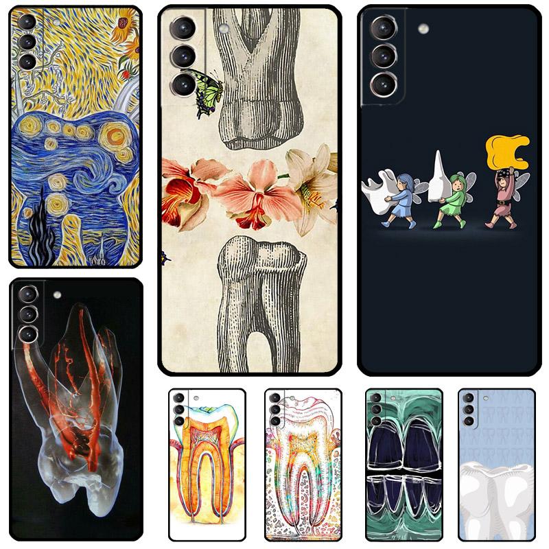 dentist tooth pattern Case For Samsung Galaxy S24 S22 S23 Ultra Note 20 S9 S10 Note 10 Plus S20 FE S21 FE Cover