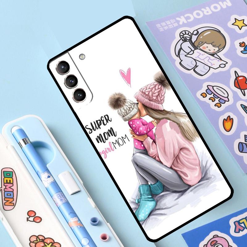 Fashion Super Mom Case For Samsung Galaxy S23 S22 S21 Ultra S20 FE S9 S10 Note 10 Plus Note 20 Ultra Full Cover