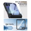 Protective Case with Hinge Protection Tempered Glass Screen Protector Slim PC Cover for Samsung Galaxy Z Flip 7-Black