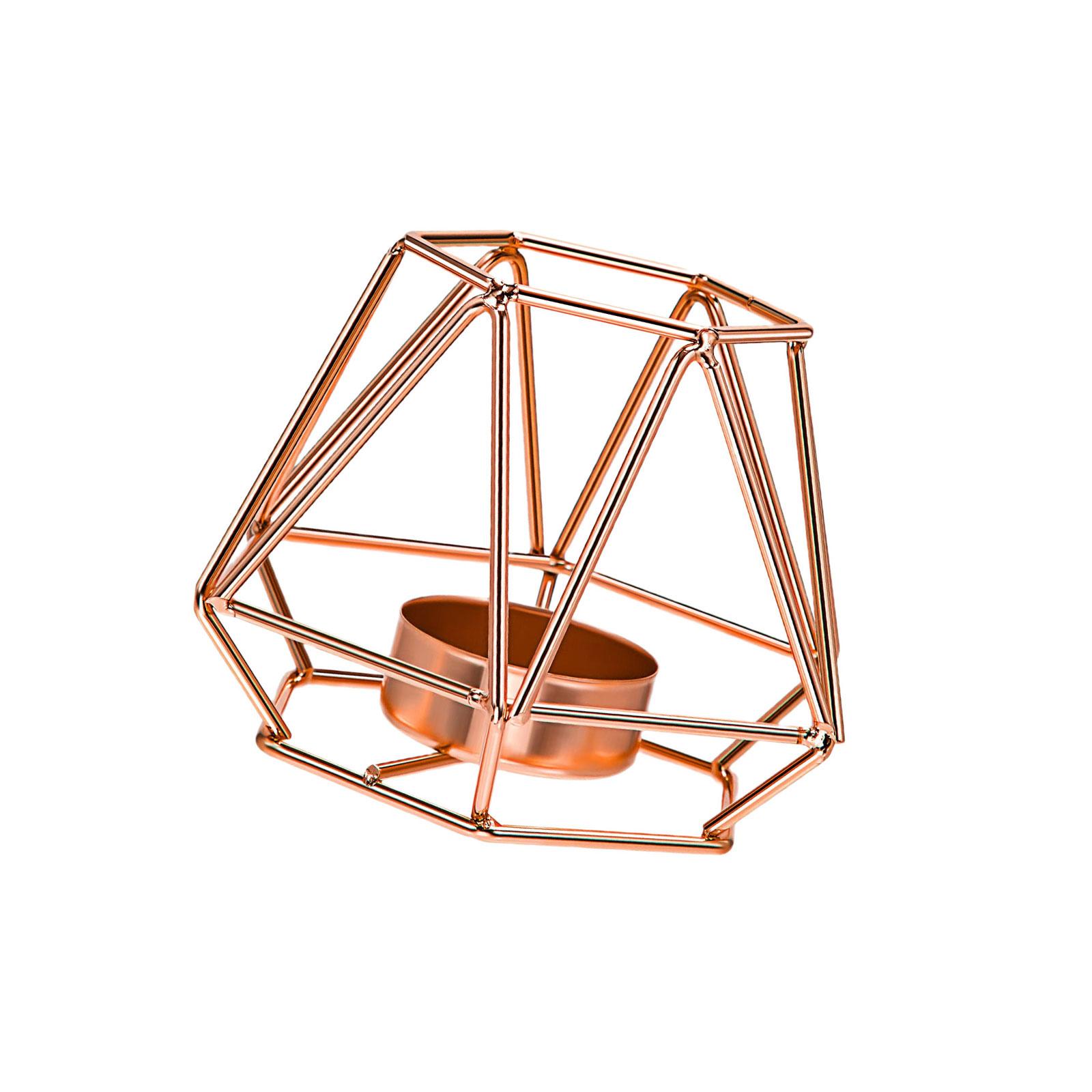 

Элегантный геометрический подсвечник, подставка для чайных свечей, для современного украшения дома и подарков S розового золота