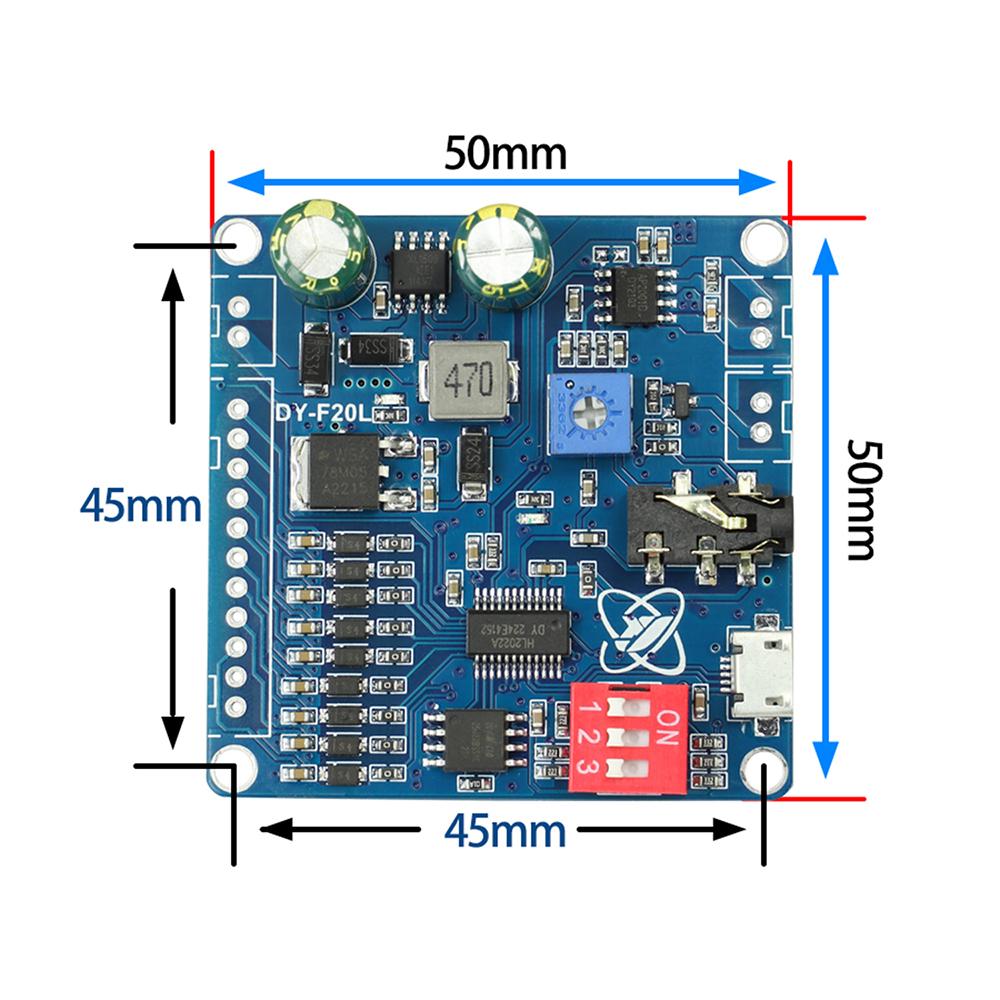 DC 6-35V Voice Playback Module 12V 24V 10W 20W 9 Channel One-To-One Independent Low-Level Trigger Amplifier Board DY-F20L