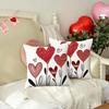Fashion Red Heart Valentine's Day Pillowcase Polyester Soft Wedding Pillow Cover Simple Cushion Covers For Sofa Decoration