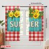 2pcs 2D flat printing Window Drapes Yellow Flowers Summer Sign Polyester Without Electricity Party Decorations Use for General