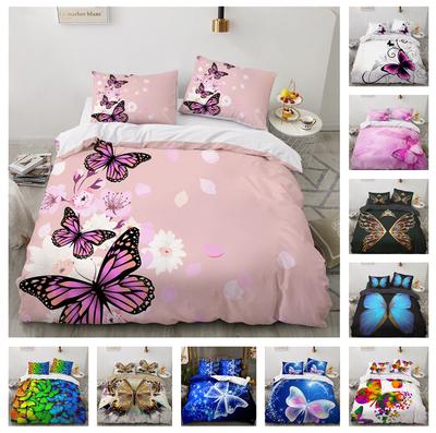 3D kolorowy motyl zestaw pościeli pokój damski kołdra pokrywa DE200 * 200 pełny wymiar luksusowa pościel motyl kapa na kołdrę