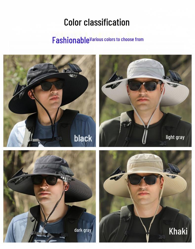 Solar-Powered Sun Hat with Fan for Men & Women - Ideal for Travel, Hiking, and Fishing