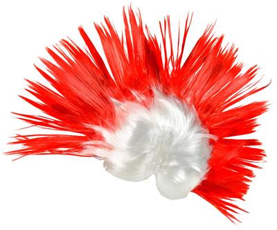 Polish Fan Wig Red and White Iroquois Euro