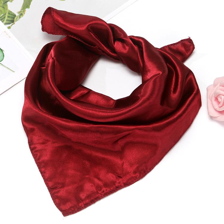 Eșarfă pătrată profesională monocromă, culoare uni, pentru spectacol, bărbați, femei, eșarfă mică de mătase, stewardesă, bancă, 50 de culori, eșarfă mică pătrată