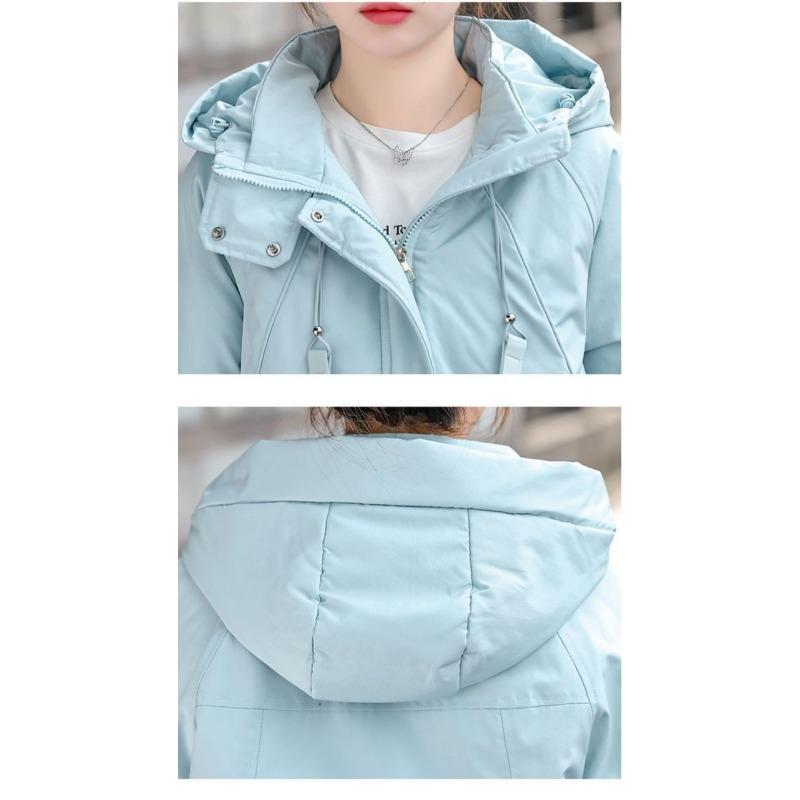 Trendy Women Short Padded Jacket Thickened Cotton Hooded Loose Coat Winter Fashion Outfit