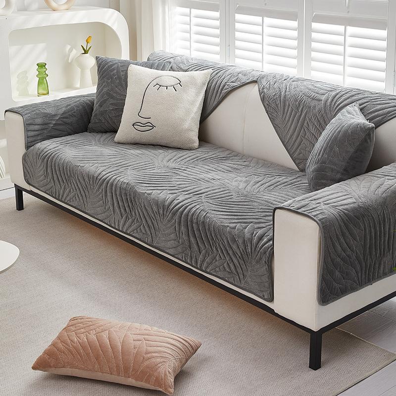 Shu Cotton Velvet Sofa Cushion Winter Antislip Cushion Thickened Short Plush Sofa Cover Towel Four Seasons Universal