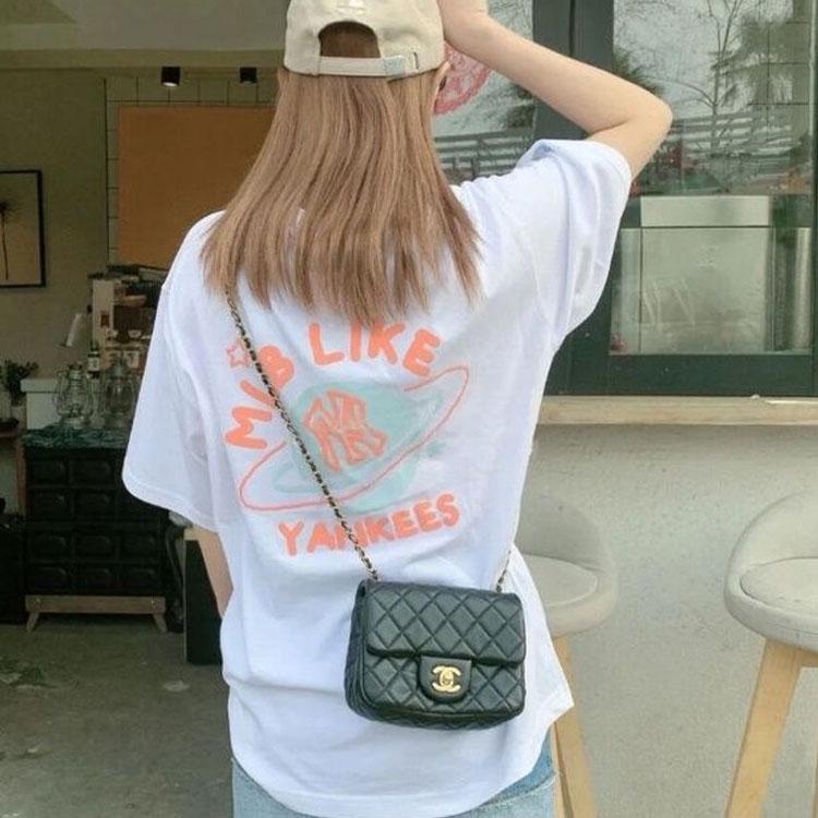 New MLB Set In Sleeve T Shirt Unisex White 31TSP3131-50W