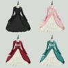 Gothic Medieval Dress For Women Vintage Ethnic Party Gown With Bow Tie For Spring