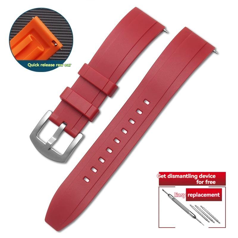 Quality FKM rubber watch strap 18mm 20mm 22mm 24mm quick release strap for Rolex Omega Cas