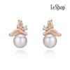 [LsSHOP] 14K Bonnie Whale Pearl Earrings (Gold Plated)_LJ5300BRE