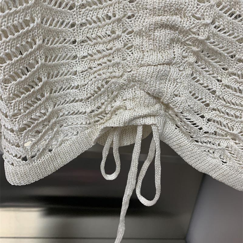 Sun Protection Shirt Top Blouse Pullovers Long Sleeve Drawstring Women's Knitted Tops