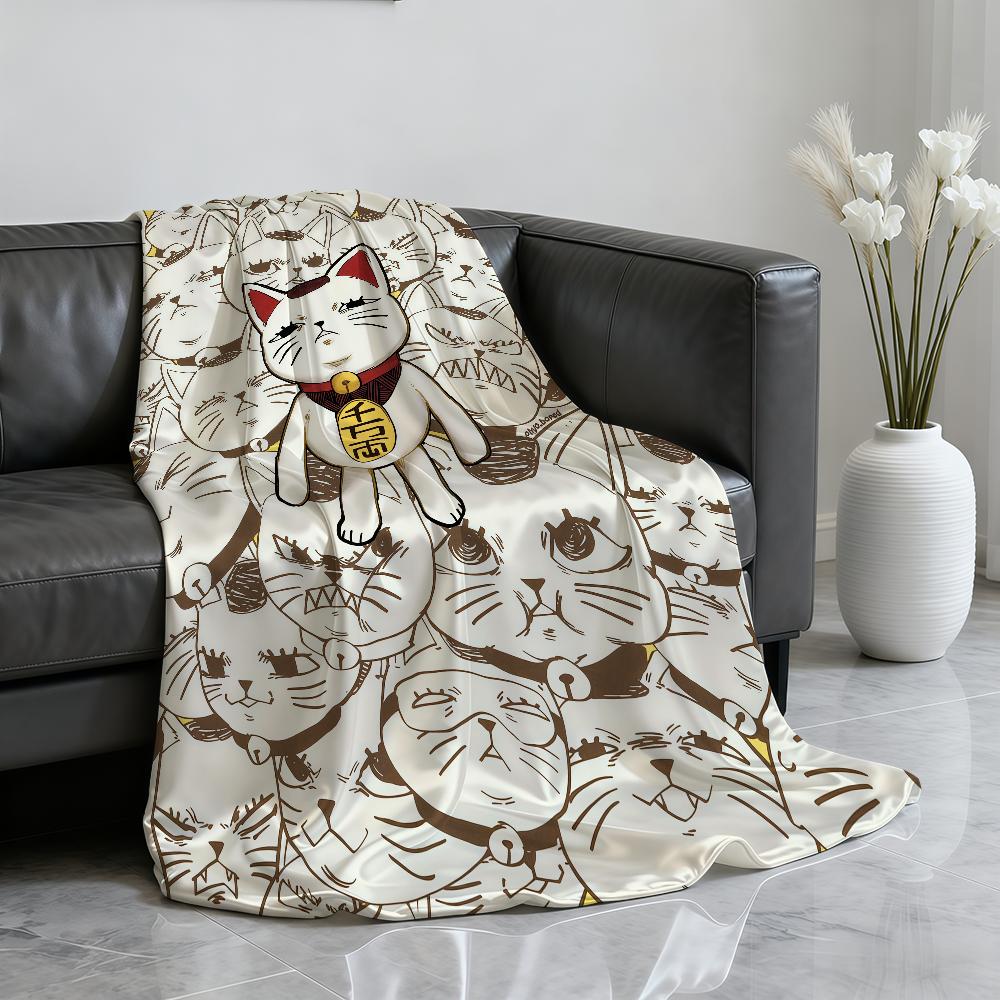 Manga anime T Turbo Oma kat Deken Zachte Plaid voor Huis Slaapkamer Bed Bank Picknick Reizen Kantoor Rust Dekendeksel Cadeau