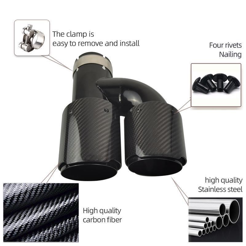 Koolstofvezel Dubbele Uitlaatpijp 89mm M Stijl voor BMW