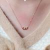 Purple Gold-Plated Rose Gold Heart-To-Heart Color Gold Necklace Fashionable And Simple Double Heart Chain For Women
