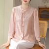 Yu Zhaolin New Chinese Style Embroidered Stand Collar Blouse