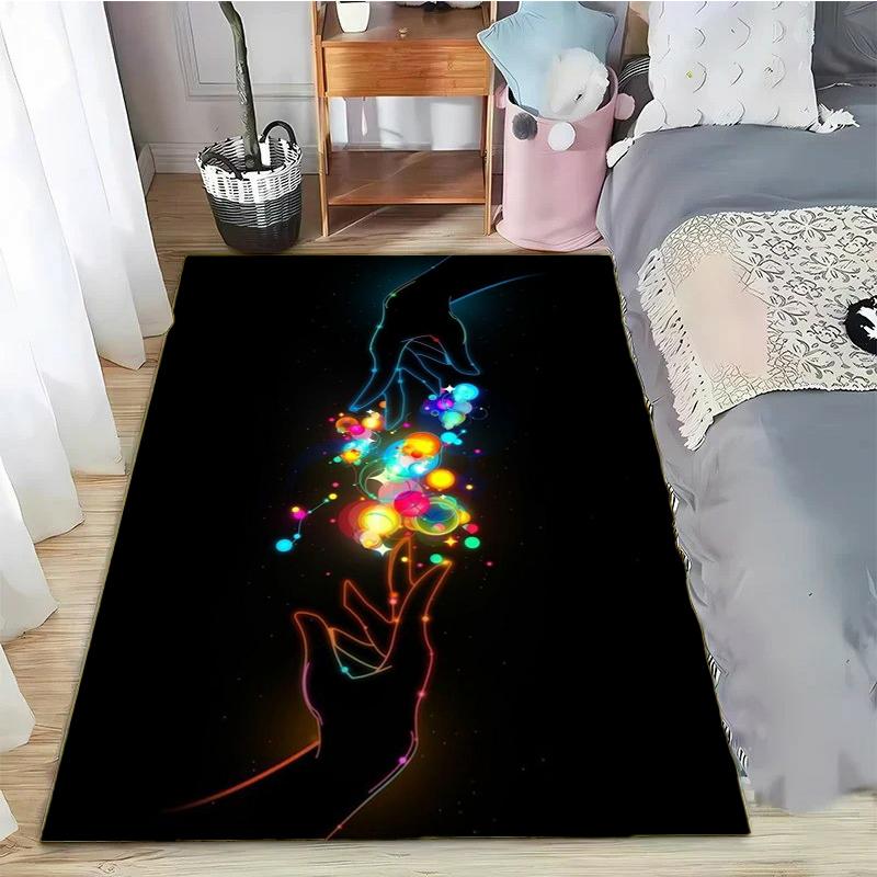 Rainbow 7 Chakra Mandala Bohemia Area Rug,Carpet Rug for Living Room Bedroom Sofa Doormat Decor,Yoga Soft Non-slip Floor Rugs