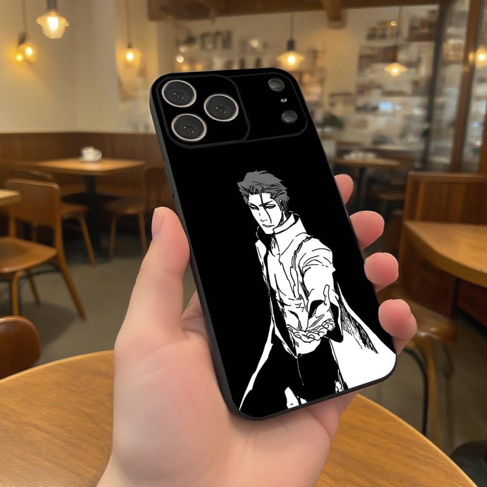 Hot A-Aizen S-Sousuke Anime Phone Case For iPhone 17,16,15,14,13,12,11,Pro,XS,Max,XR,Plus,E,SE4,Mini Black Soft Cover