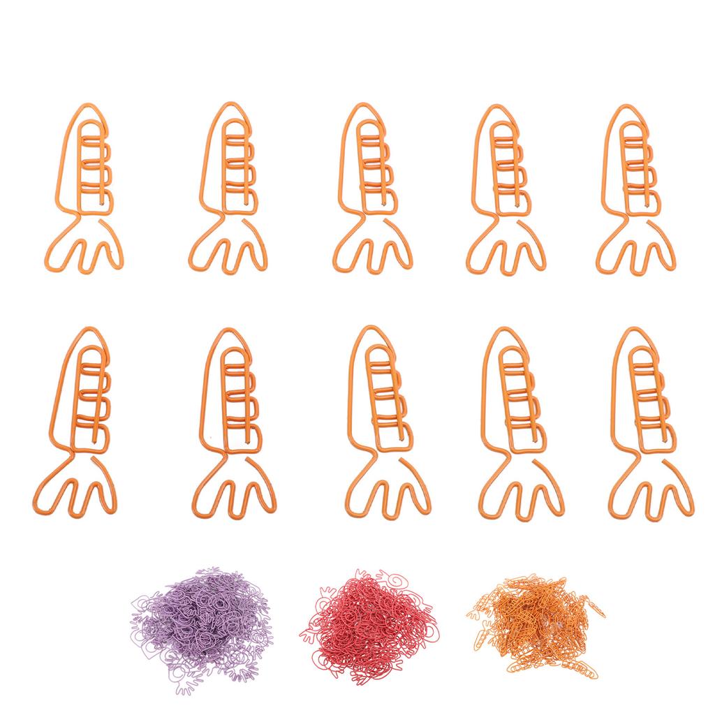 100Pcs Carrot Paper Clips Carrot Shape Strong Metal Anti Slip Rustproof Cute Paper Clips for Documen