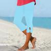 Women's Pink Capri Leggings with Stylish Cutout Design, Comfortable and Stretchy Fabric for Yoga and Everyday Wear