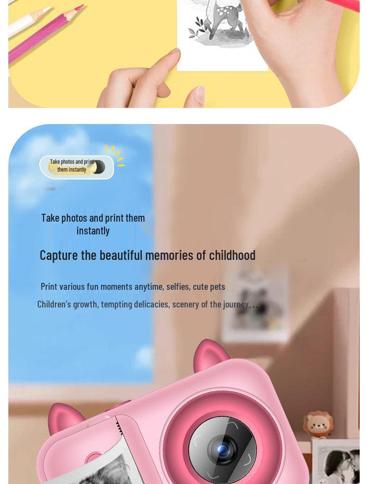 Children's Mini Instant Camera: HD Video, Digital SLR, Photo & Print Capabilities
