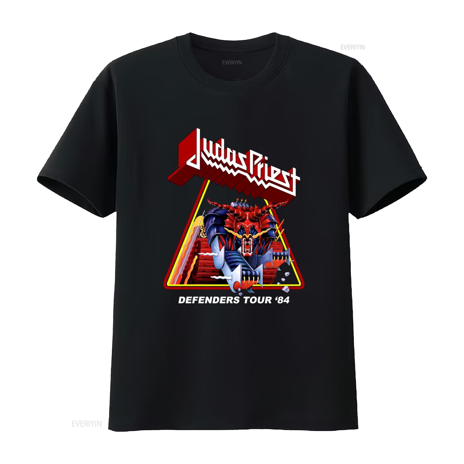 

Judas Priest Defenders Tour 1984 T Shirt Metallian Design Rock Band Merch Vintage Style High Quality Print vintage Washed 4XL