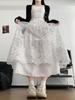 Spring/Summer Lace Crochet Dress: Women's Retro High-Waist A-Line Skirt with Embroidery