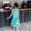 2024 Summer Mint Green Halter Dress for Mother and Daughter - Perfect for Sanya Beach Vacation
