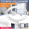 4.5m Curtain Track Rail Top Side Clamping Flexible Ceiling Mounted Straight Slide Windows Balcony Curtain Accessories