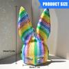 Colorful Rhinestones Masquerade Mask Long Bunnies Ear Mask For Men Women Halloween Masquerade Cosplay