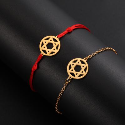 Hollow Out Hexagram Pendant Titanium Steel Bracelet Fashion Trendy Versatile Accessory