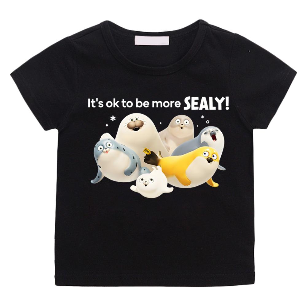 

2026 NEW Sealook T-shirts Cotton Crew Neck Cartoon Boys/girls T Shirt Cartoon Print Cute Manga Tshirt 10T чорний