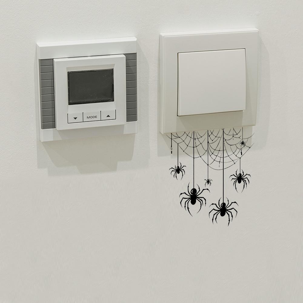 Web Selfadhesive Spider Art Pvc Wall Decal For Living Room And Entryway Decor