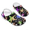 White EVA Clogs with Cosmic Snake Print, Lightweight Slip On Garden Shoes, Breathable Beach Sandals, Indoor Outdoor Slippers for Men Women