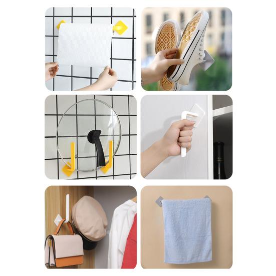 3Pcs Wall Hook Strong Load-Bearing Waterproof L-Shaped Traceless Hanger Traceless Bathroom Kitchen Hook