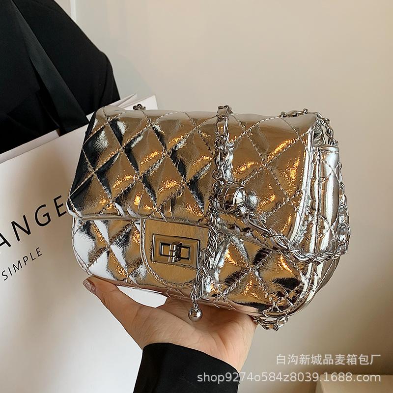 This year's popular diamond checkered chain small fragrance fashion small bag women's 2025 new trendy temperament one-shoulder crossbody bag